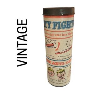50s Bank "Cavity Fighter's Bank" Cartoonish graphics from Colgate Vintage Penny
